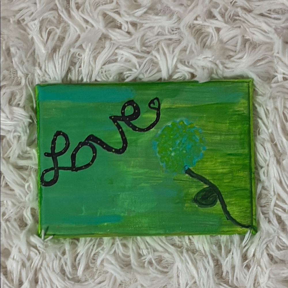 Hand-Painted Love Canvas Art